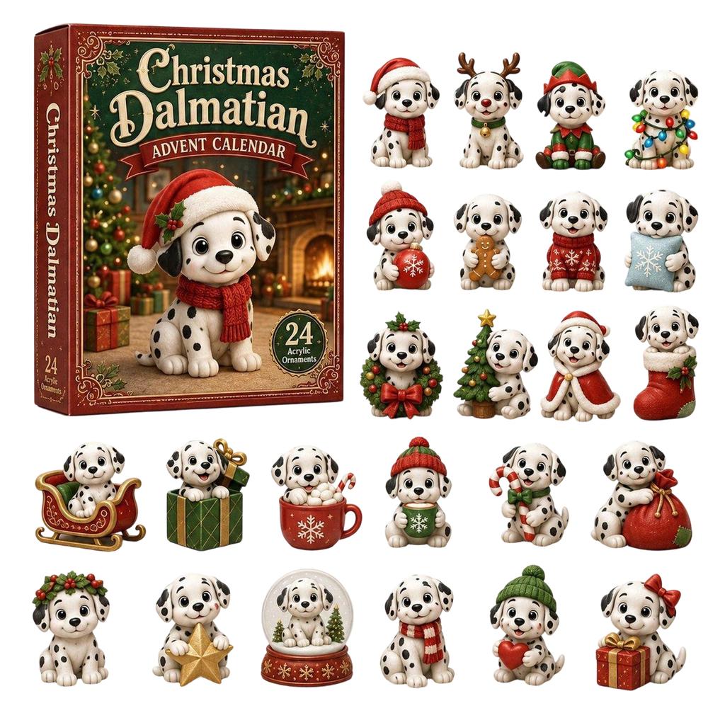 Acrylic Christmas Dog Collectible Toy Miniature Figure