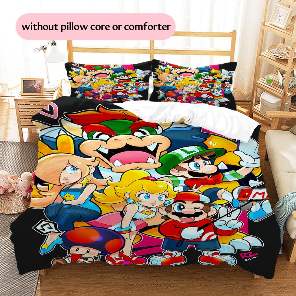 Super Mario Poster Duvet Cover & Pillowcases, Mario Fan Bedroom Bedding, Perfect Gift.chl