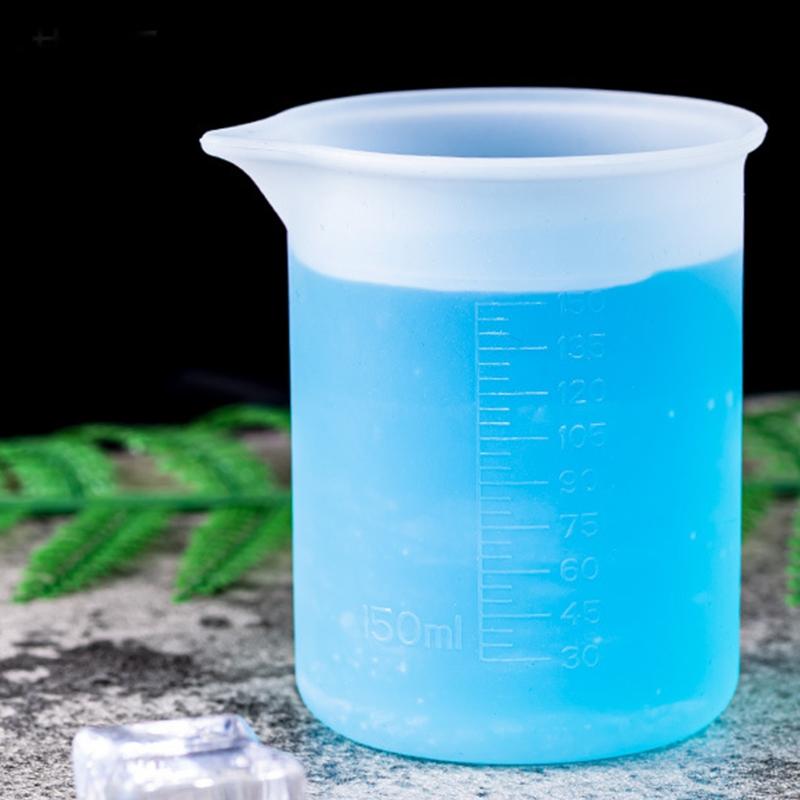 150ml Resin Cup Non-Stick Silicone Cup Silicone Measuring Cup Reusable Mixing Cup with Precise Scale for DIY Jewelry
