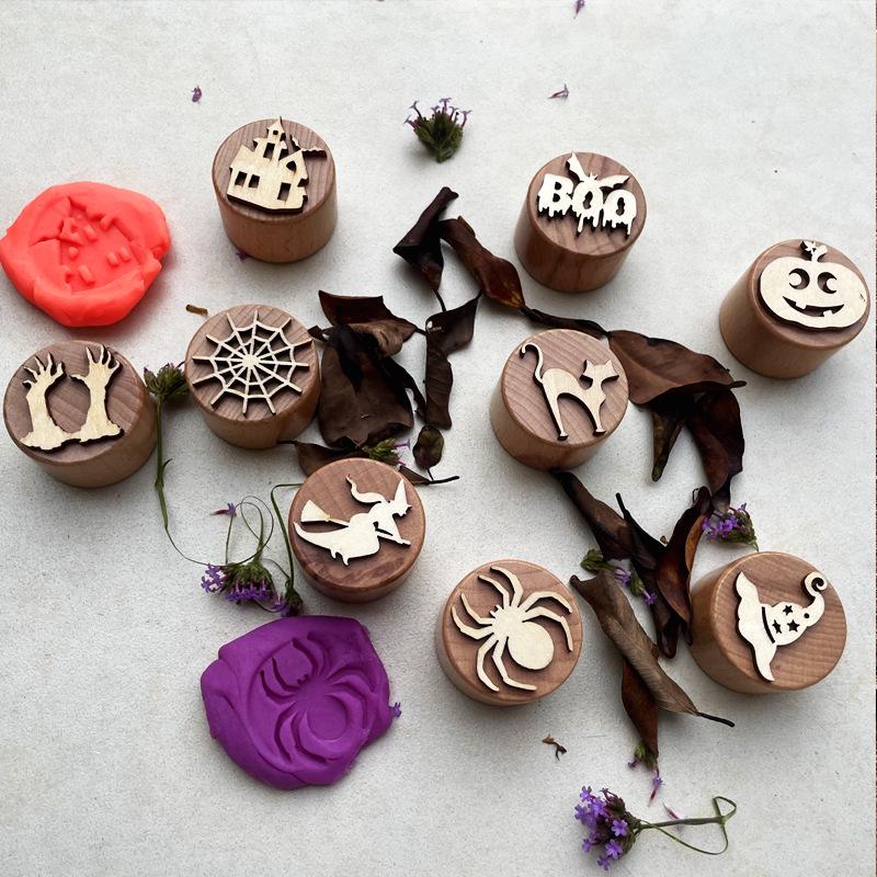 Popular Halloween Wooden Stamp Toys for Kids - Montessori & Early Education Gifts