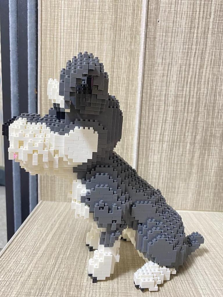BALODY Blocks Dog Building Blocks Animal Mini Blocks Kids DIY Present Assembly Gift (Schnauzer)