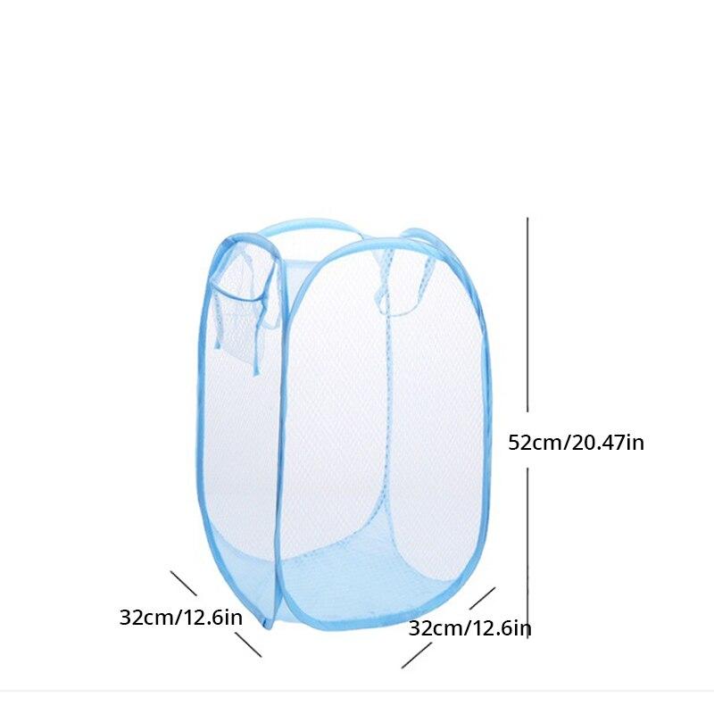 Mesh Pop Up Square Laundry Basket Storage Toy Organizer Bag Collapsible Clothes Baskets for Dorm
