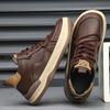 Leather board shoes men's shoes high-top velvet warm cotton shoes versatile men's casual shoes tide