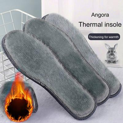 2 paia di solette invernali calde in peluche addensate in pelliccia sintetica, inserti per scarpe termiche soffici per uomo e donna