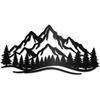 Metal Wall Art Forest Landscape Sculpture Black Hollow Out Home Decor Sign for Living Room Bedroom Indoor Outdoor 40x20cm