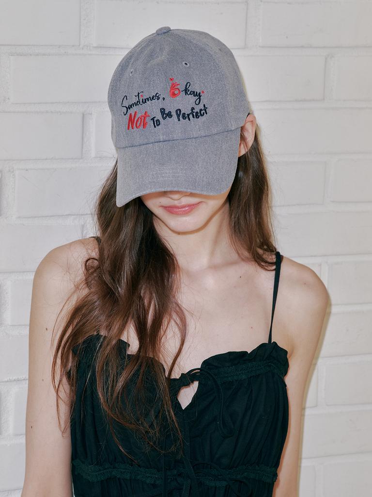 Olinkeompeulliteu [Unisex] Sometimes Ok Ball Cap (Charcoal)