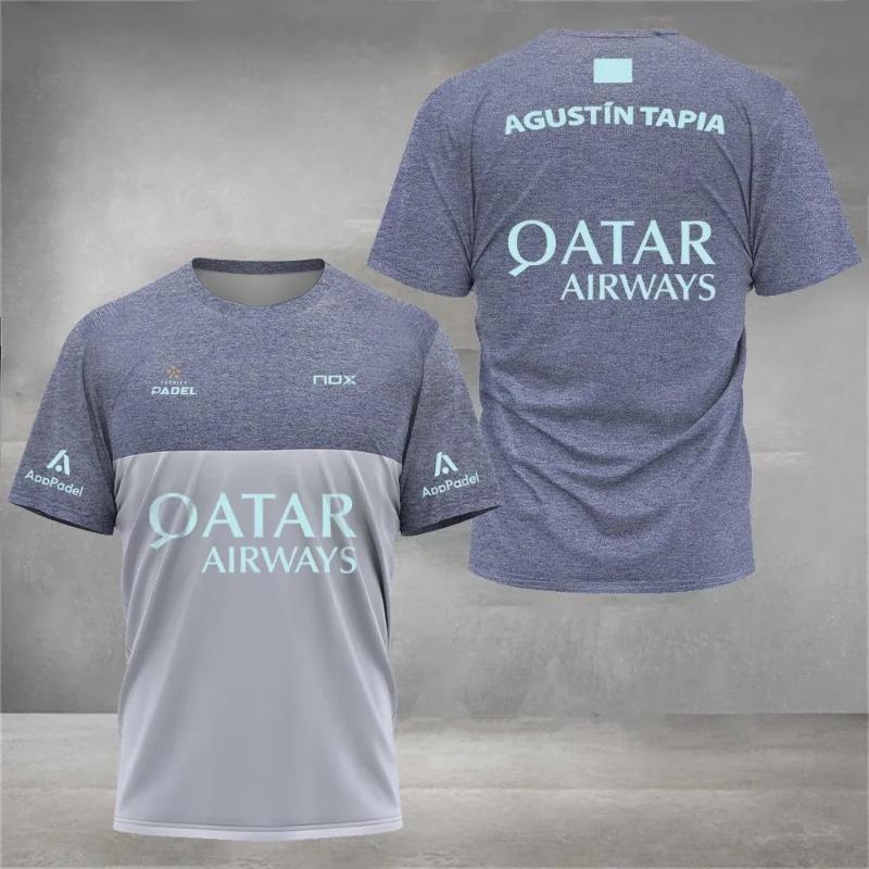 Camiseta Deportiva Padel de Manga Corta Transpirable Verano Secado Rápido Calle Hombre