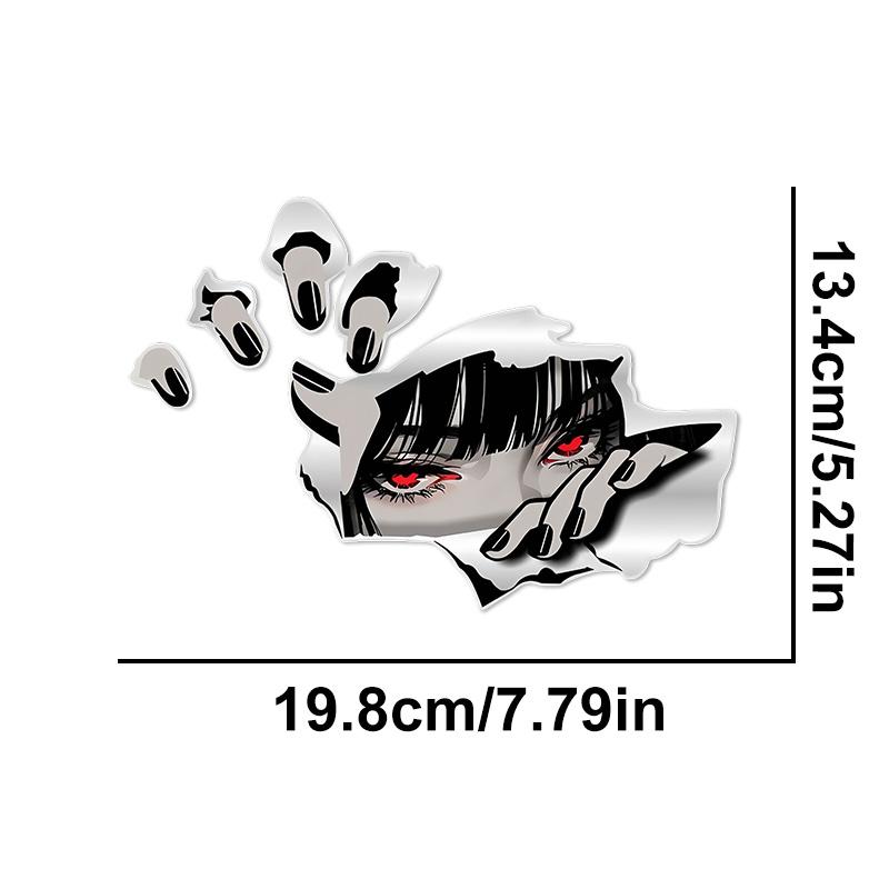 1 Adet Anime Gözetleyen Gözler JDM Motosiklet Çıkartmaları Elektrikli Scooter Komik Dekorasyon Yenileme Araba Camı Tampon Bagaj Vinil Çıkartmaları