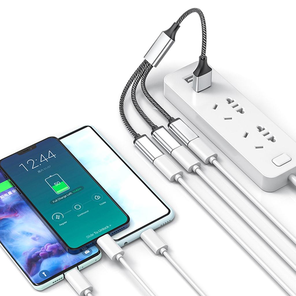 USB 2.0 Power Splitter Cable 1 Male To 2 Female Adapter with USB C for Charging and Data Sync For Laptop Computer