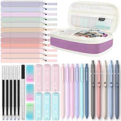 Four Candies Stationery Set: Pencil Case, Highlighter, Ballpoint Pen (05, 07, 09mm), Mechanical
