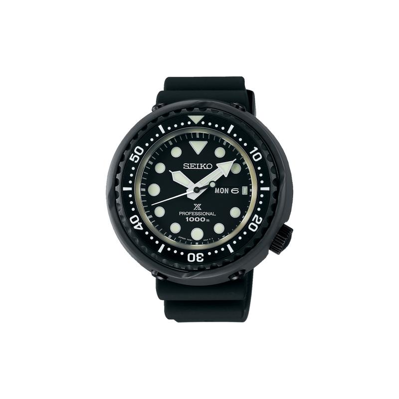 SEIKO Fashionable Waterproof Quartz Silicone Strap 49.4mm Men s Watch Black Dial SBBN047