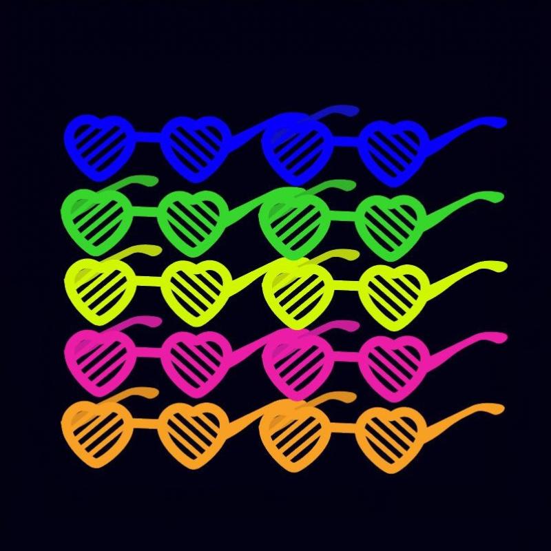 10Pcs Glow In Dark Party Glasses Neon Colorful Fluorescent Eyeglasses for Bar Pub Theme Event Supplies Random Color