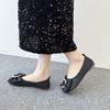 Women's Flat Shoes Office Slip-on with Bow Ladies Footwear Black Chic and Elegant Casual Sale Promotion Cheap Clearance Vacation