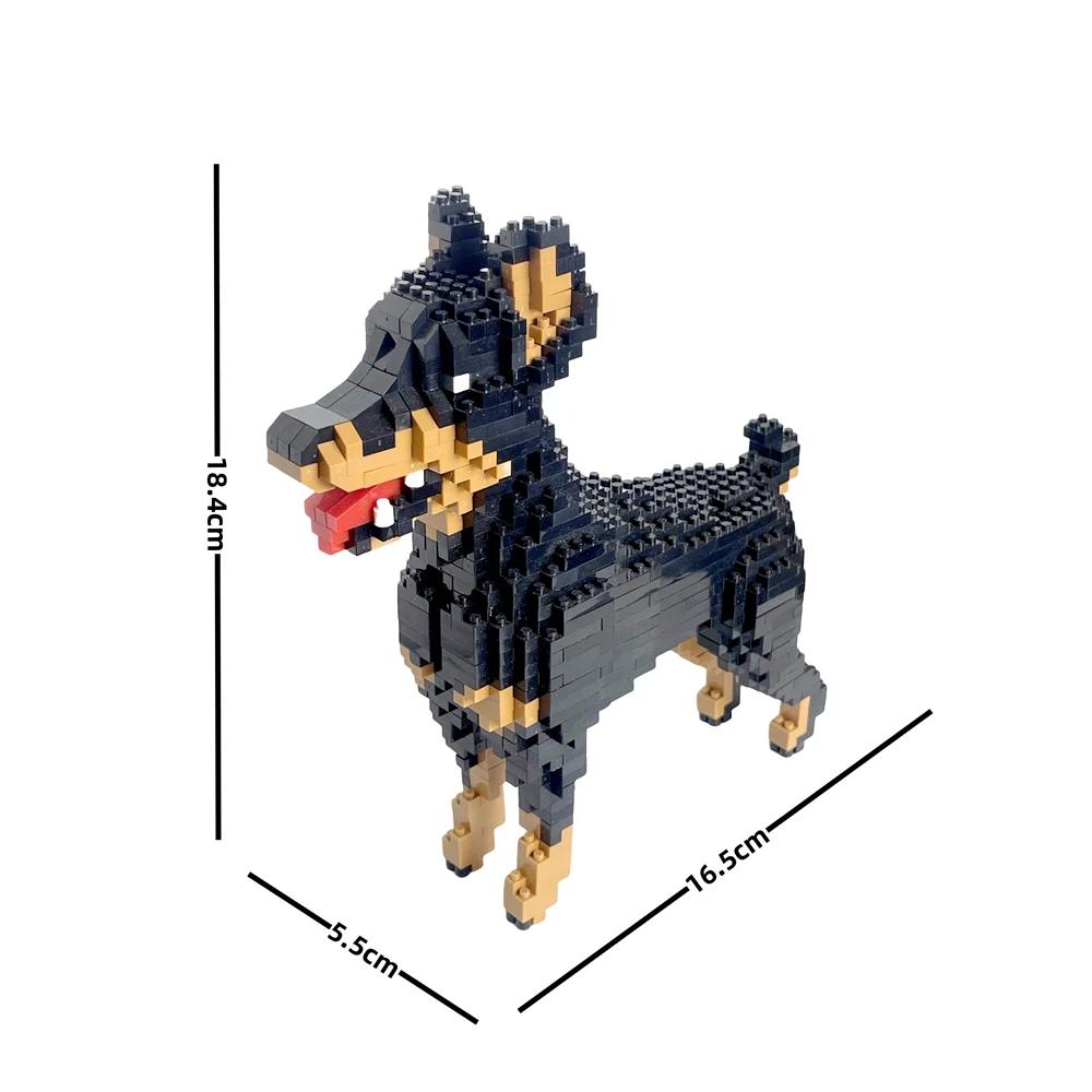 Knew Gebaut Hund Mikro Mini Bausteine Spielzeug: Entzückender Dobermann Pinscher Ideales Geschenk für Tierliebhaber Feiern Sie die Hundegesellschaft