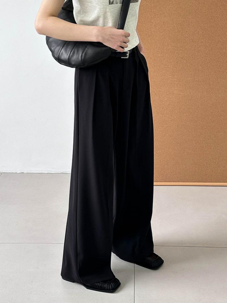Modische plissierte Hose mit weitem Bein für Damen, hohe Taille, gerade, locker, Anzughose, weiblich, Frühling 2026
