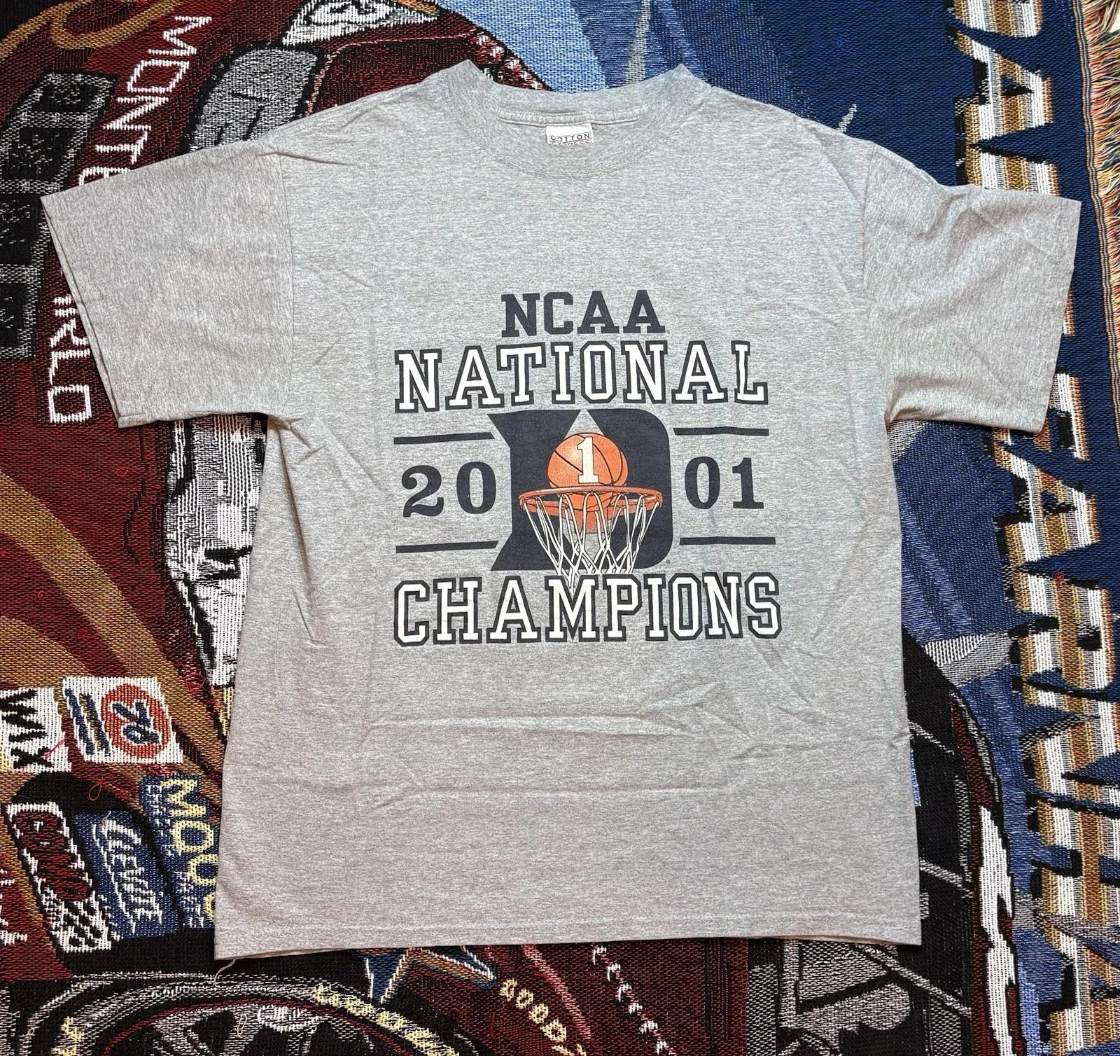 Vintage Duke Blue Devils Shirt 2001 National Champions NCAA Basketball Large 4XL