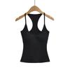 Women's Slim-Fit Racerback Tank with Removable Bra Pads - Low-Cut U-Neck Camisole for Spring/Summer 2026.
