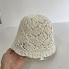Women's Japanese Lace Hollow Knitted Bucket Cap Breathable Foldable Sun Visor Fashion Accessory for Spring And Summer