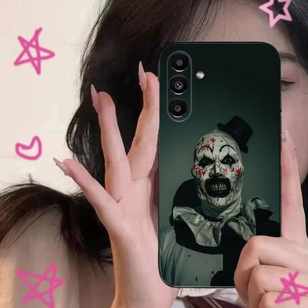 T-TerrifierS Art the Clown Phone Case For Samsung S24,S21,S22,S23,S30,Ultra,S20,Plus,Fe,Lite,Note,10,9,5G Black Soft Cover