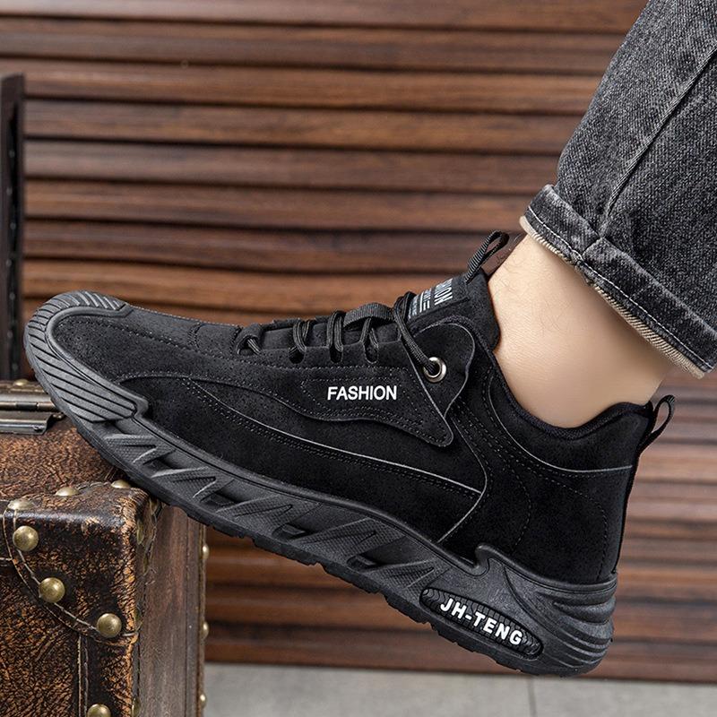 Large Size Men's Shoes New Men's Soft-soled Sneakers Outdoor Retro Shoes Casual Lace-up Running Shoes