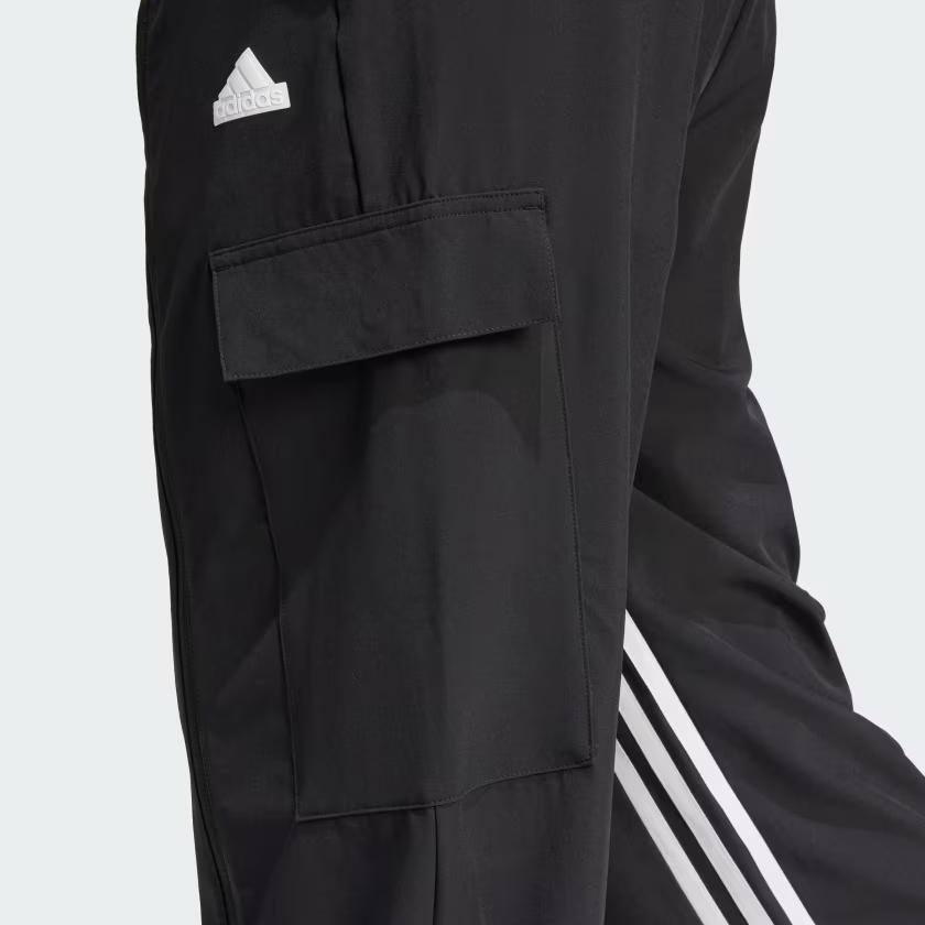 Adidas Dance All-Gender Versatile Woven Cargo Tracksuit Bottoms With Three Stripes And Colorblock Design Women Bottoms Black IN1826