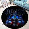 3D Rock Band AC/DC Retro Printed Round Carpet Bedroom Beautiful Carpet Non -slip Door Pad Floor Mats Area Rug Birthday Gift