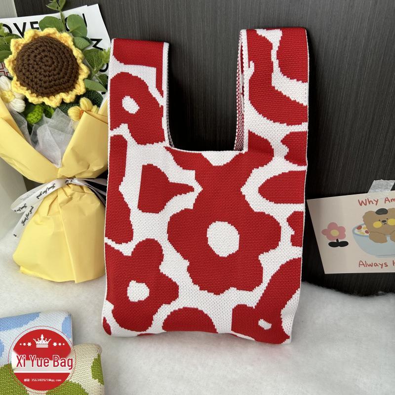 

2025 Knit Tote Bag - Large Capacity Handbag with Cute Patterns for Everyday Essentials Regular Size Height 35cm Width 20cm