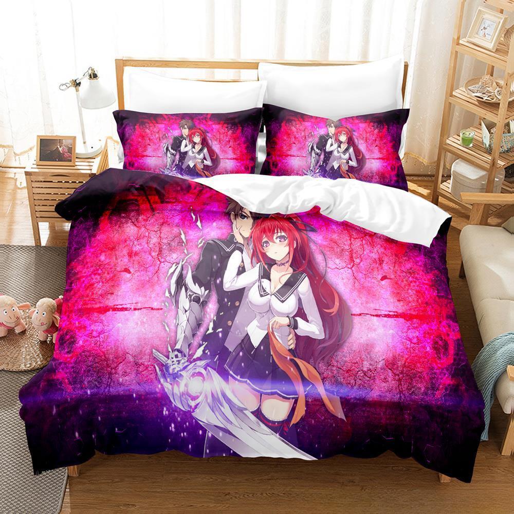 The Testament of Sister New Devil Bedding Set Cartoon Anime Three-piece Set Adult Kid Bedroom Duvetcover Sets 3D Bikini Girl Bed