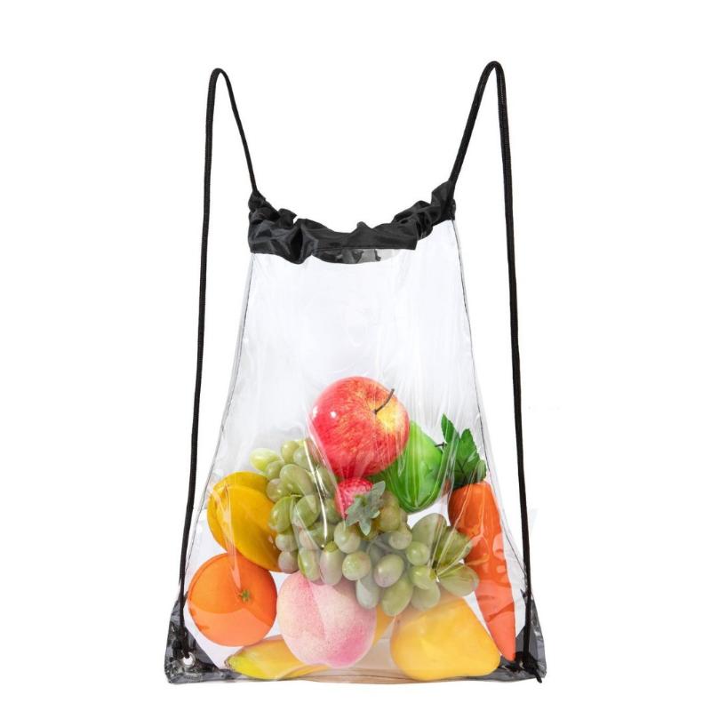 Drawstring Backpack Large Capacity Waterproof PVC for Sports Storage and Beach Trips