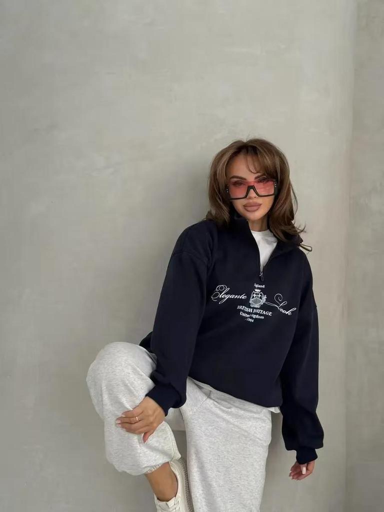 American Artistic Print Loose-Fit Hip Hop Hoodie