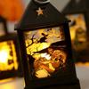 Witch Candlestick Wind Lamp Pumpkin Halloween Wind  Lantern Portable   Bar