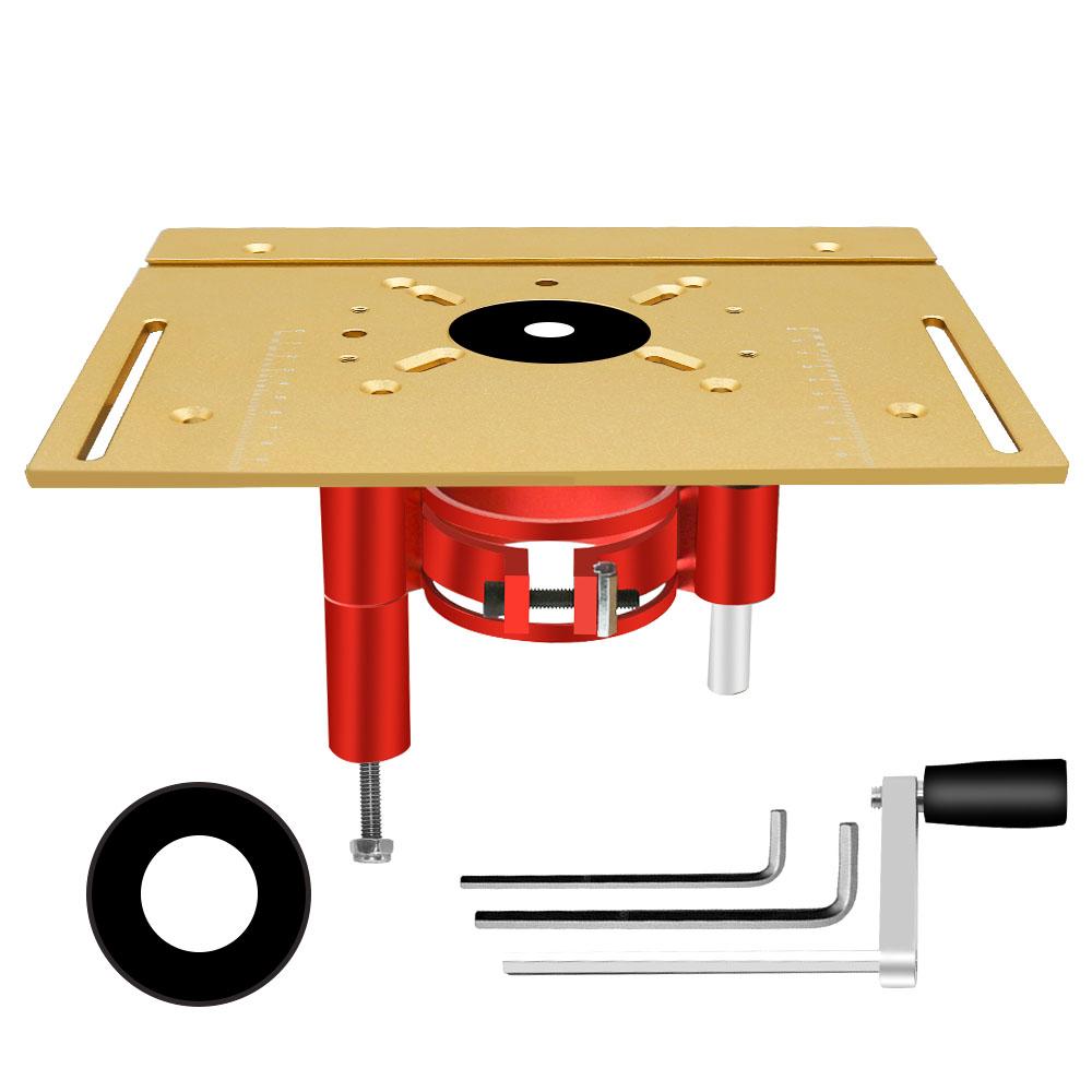 Upgrade Precision Router Lift System and Aluminum Router Table Insert Plate - Wood Router Lift Base for Working Benches DIY Tool