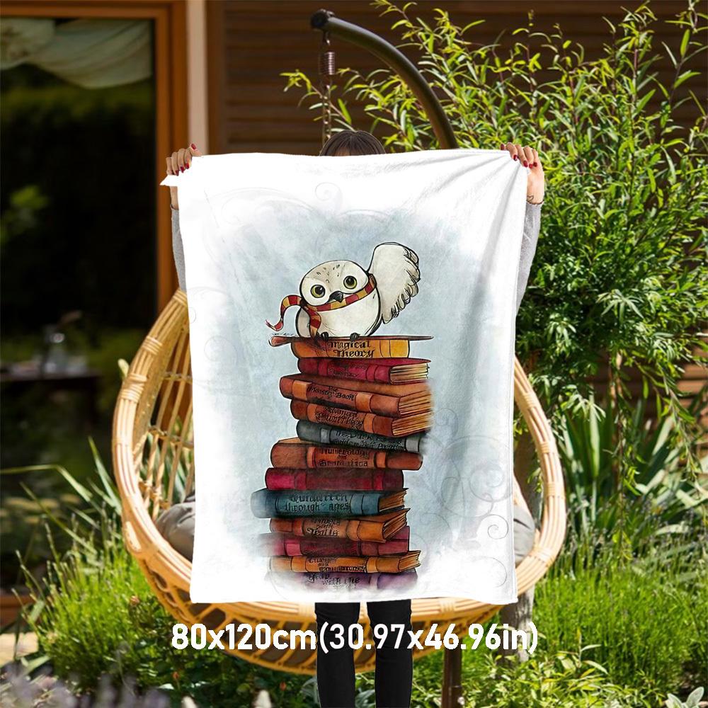 

1pc Hogwarts Harry Potter Owl Outdoor Flannel Throw Blanket All Season Soft Warmth,Home Decor 1031149 80x120cm
