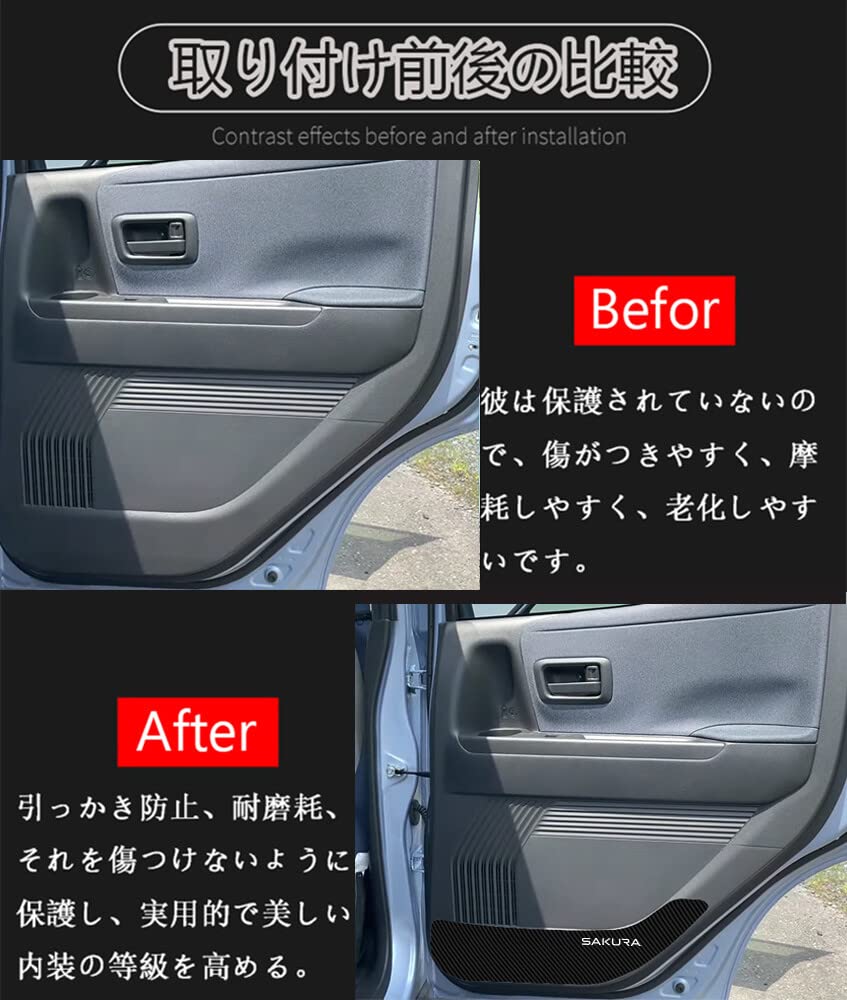 Hearsheng Door Kick Guard for Nissan Sakura B6AW, B6 Series (May 2022 and Later),