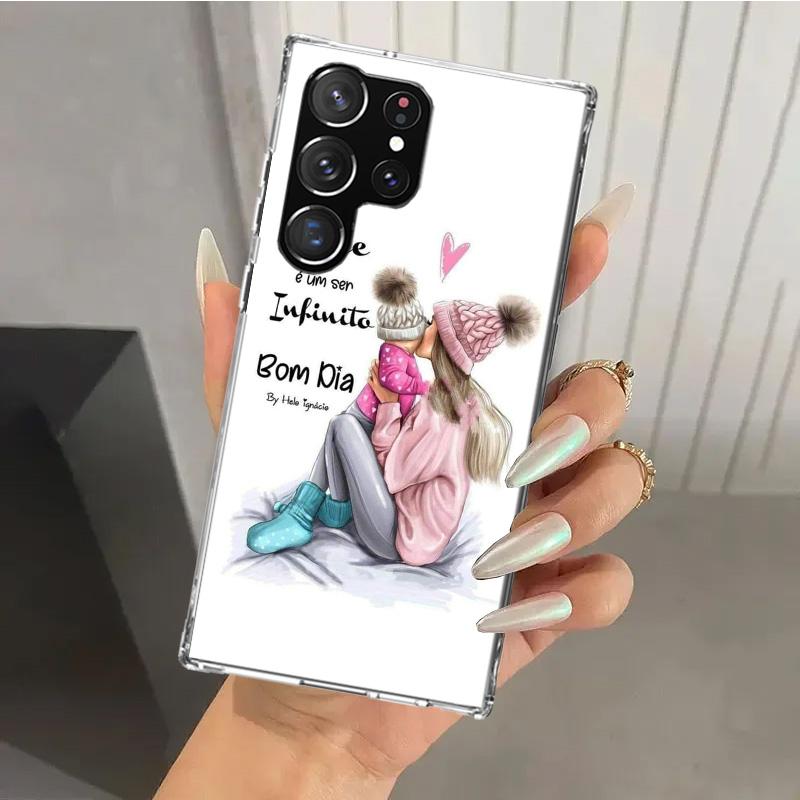 Baby Mom Girls Phone Case for Samsung Galaxy S26 S24 S23 Ultra S25 Edge S22 S21 Plus S20 FE + Soft Print Shell Funda Galaxy S25