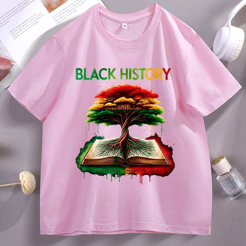 Tree On The Books Graphic T Shirts Black History Month TShirt Black Lives Matter Tshirt Casual Cotton Short Sleeve Clothes