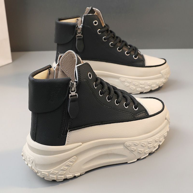 High-top Shoes Women's Summer Women's Shoes Round Toe Shoes Increased Thick-soled Casual Sneakers Street Shooting Plus Size Shoes