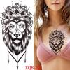 1 PC 210*114MM  Mermaid Temporary Tattoo For Women Men Realistic Fox Lion Flower Tattoos Sticker Back Arm Disposable Death Skull Fake Tatoo