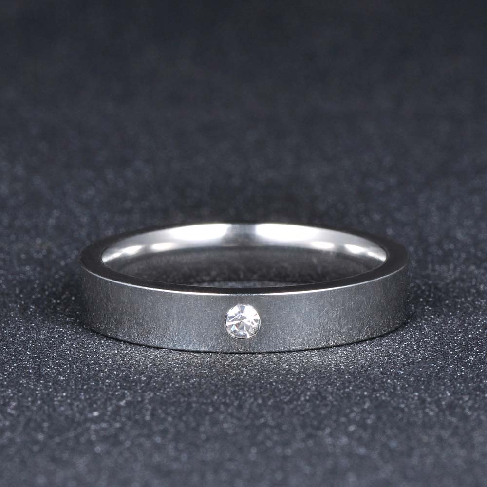 Luxury CZ Crystal Rhinestone Finger Ring 316L Stainless Steel Wedding Rings For Women Female Engagement Jewelry R17153