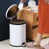 Stainless Steel Bathroom Trashcans with Lids 8L Garbage Bin Foot Pedal Flip Cover Waste Basket For Home Indoor Hotel