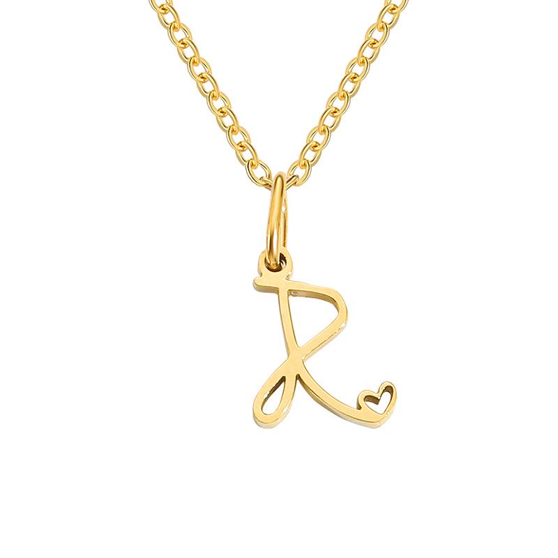 eManco Women's Niche Stainless Steel Letter Clavicle Necklace