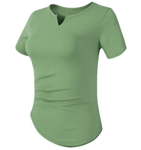 Women's V-Neck Quick-Dry Running Tops - Slim, Casual Sports & Yoga Tees