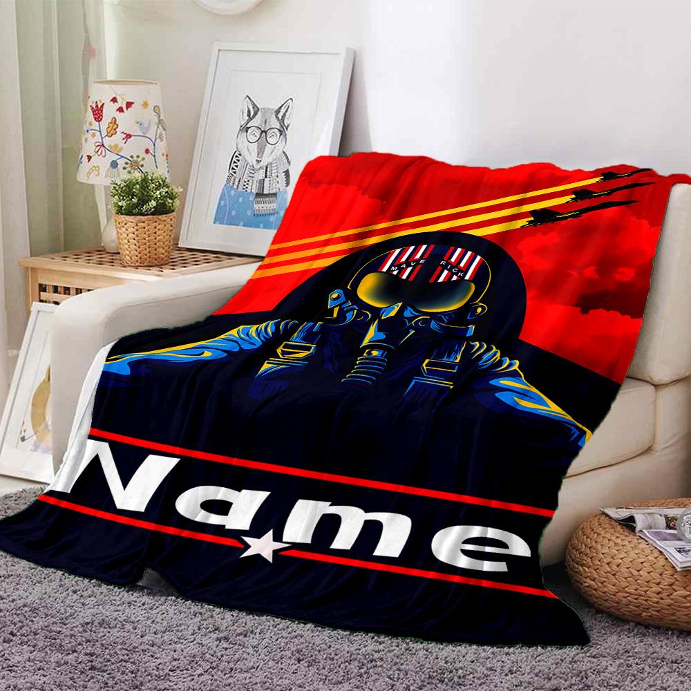Customiz Name Personality Top Gun Maverick Blanket Soft &Warm Sofa Office Bed Travel Lunch Break Blanket, Gift Suitable All Seasons