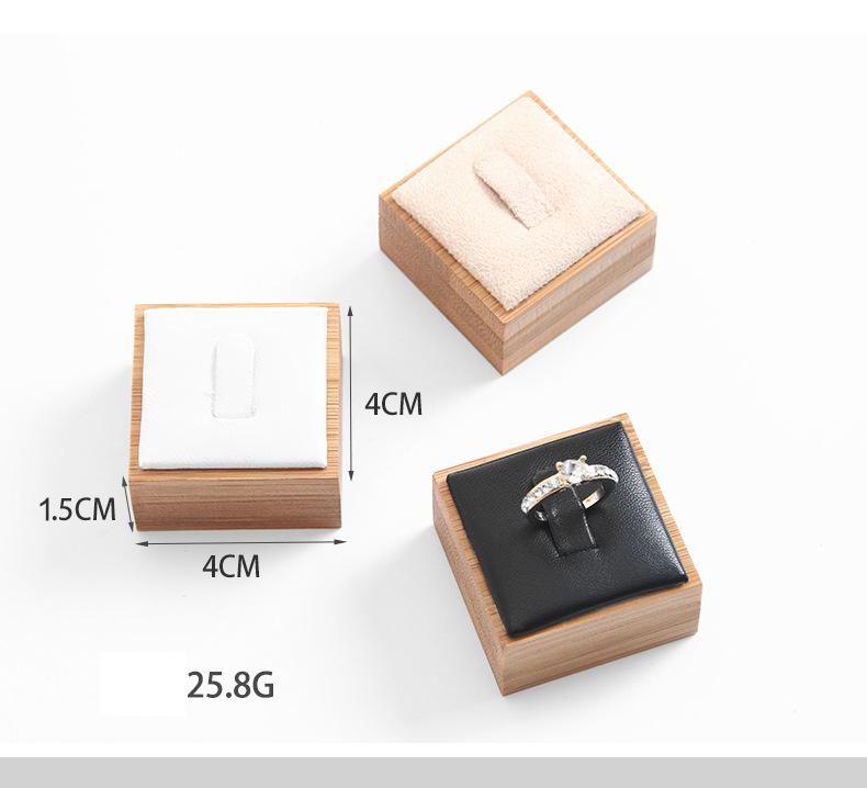 Wooden Ring Display Stand Rings Organizer Jewelry Holder Jewelry Show Props Jewelry Box Packaging Leather And Velvet Case