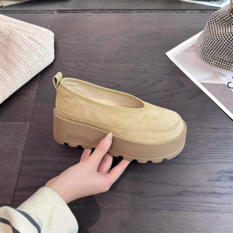[Youshilai] Ou Ruofeng Increases 6cm In Spring 2025 New Casual Fashion Platform Temperament Boken Women's Shoes