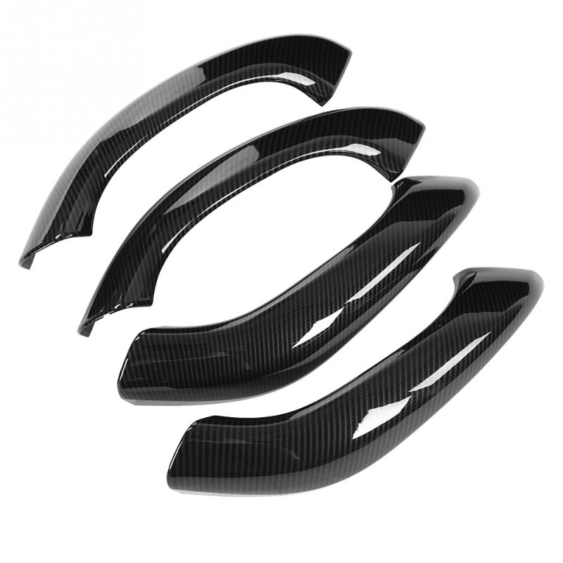 För BMW X1 X2 2016 2017 2018 4 st Kolfiberstil Bil Interiör Dörrhandtagsskydd Dekor Trim Auto