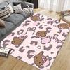 Hello Kitty2 Flannel Pattern Square Carpet,Area Rug,Carpet Rug for Living Room Bedroom Sofa Playroom Decor,Non-slip Floor Mat