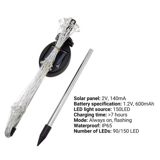 Outdoor Light Creative Weather Resistant Reusable High Quality Solar Powered Dandelion Shape LED Lamp for Courtyard