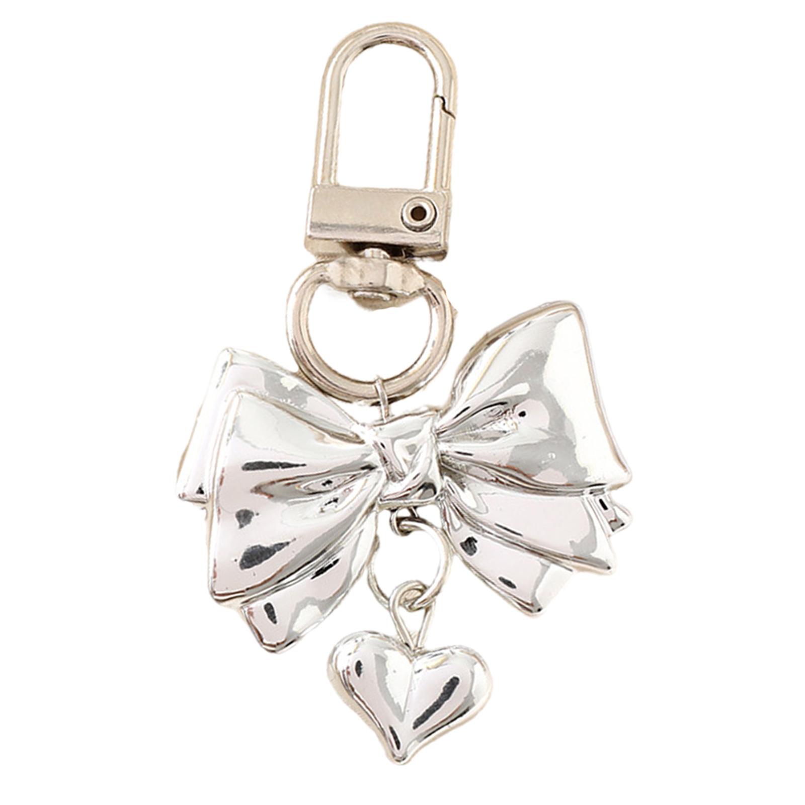 

Стильный сердечный орнамент, украшение для сумки, уникальный бант, брелок с подвеской в виде сердца, стильный брелок, аксессуар с подвеской 2 серебряный