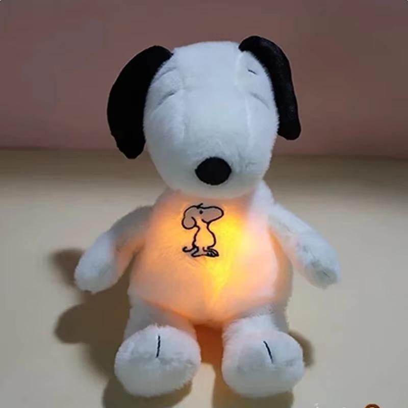 

New Baby Snoopy White Dog Plush Doll Provides Sensory Stuffed Toys for Infants with Music and Light Soothing Sleep Companion Chi